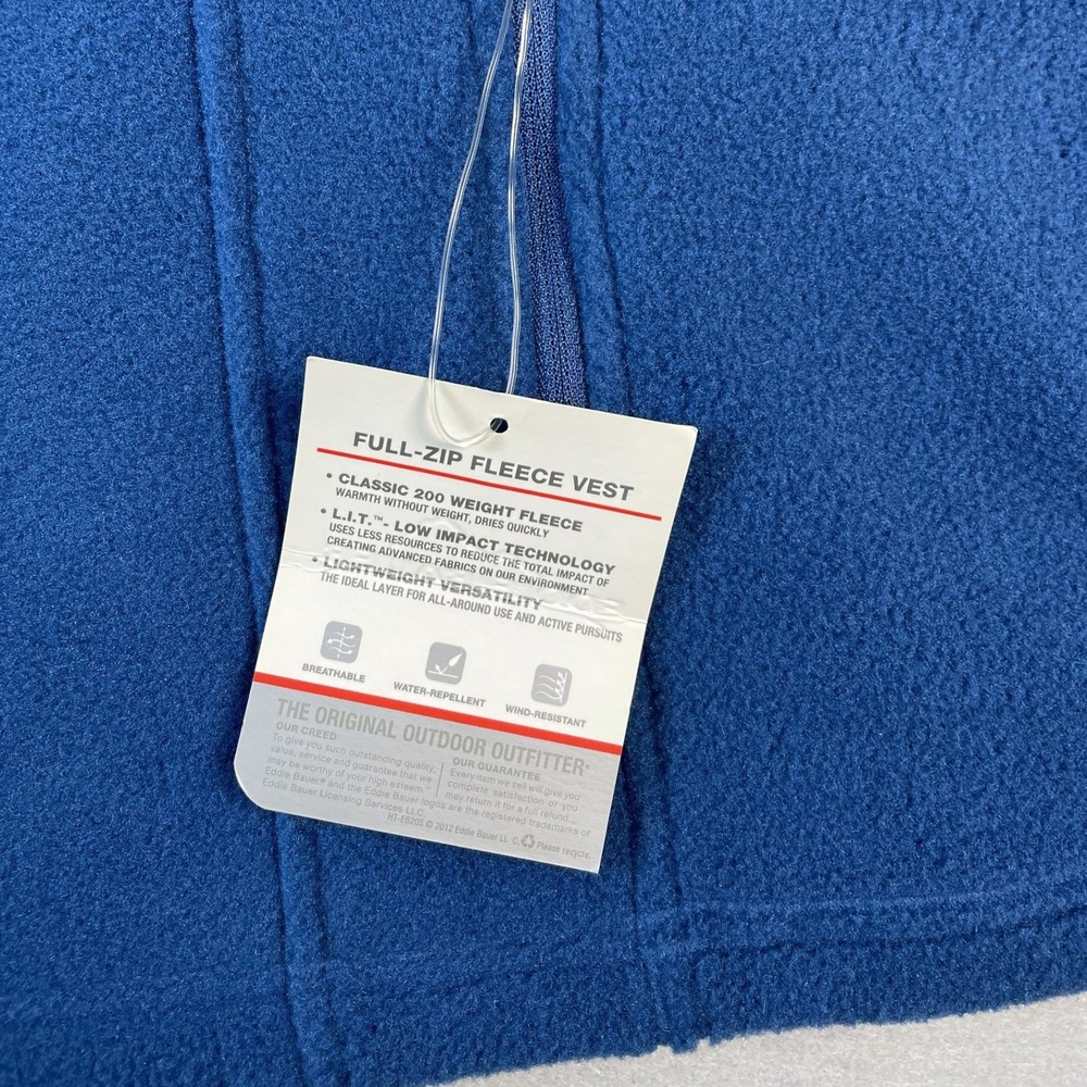 Eddie Bauer Vest Womens 2XL Blue Busch Beer Full Zip Fleece L.I.T. Tech New - Picture 5 of 11